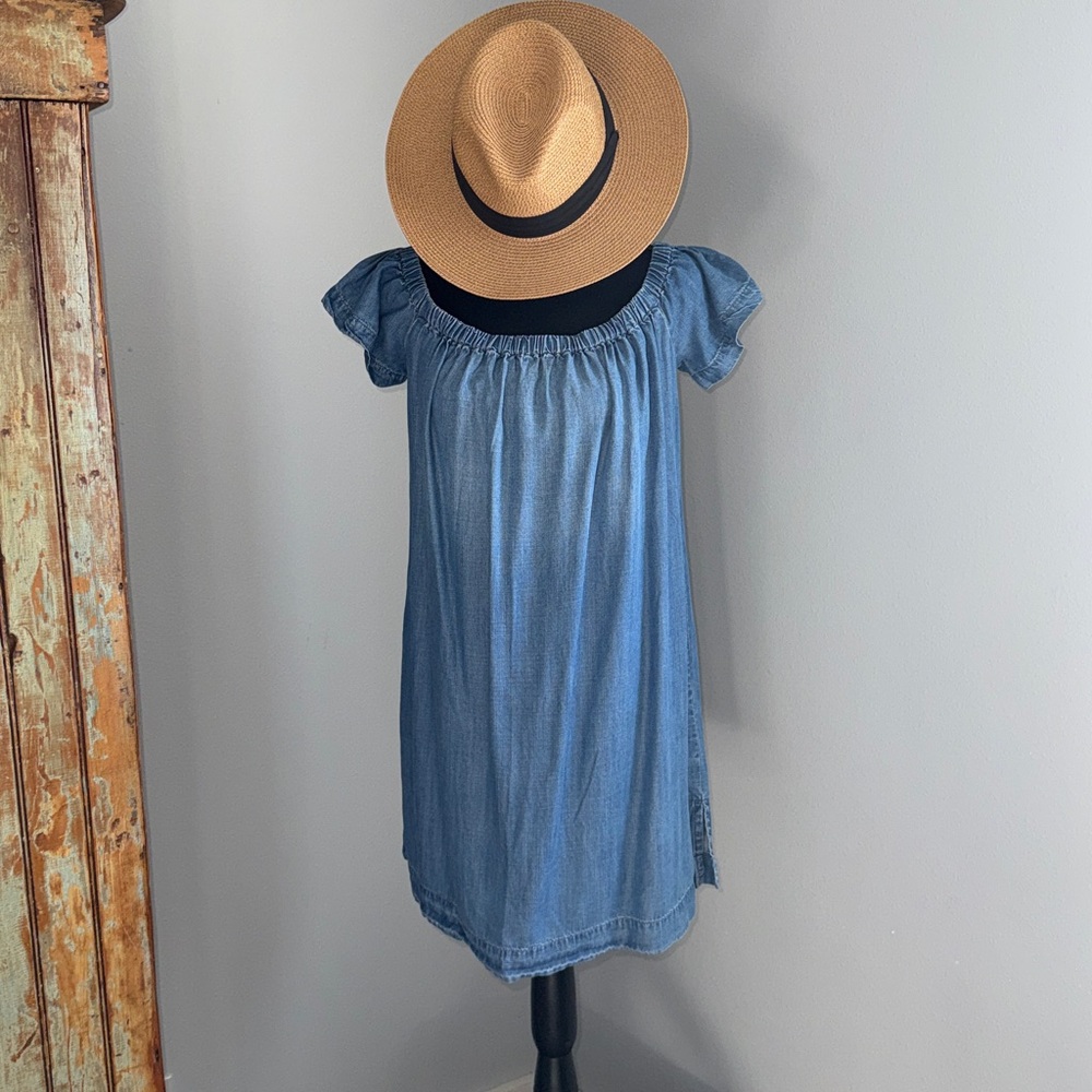 Cloth & Stone Blue Gathered Dress